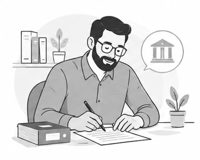 Abogado revisando el expediente de una cancelación de deuda